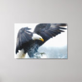 Frost Bald Eagle Landing Living Room Bold Piece Canvas Afdruk (Voorkant)