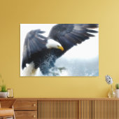 Frost Bald Eagle Landing Living Room Bold Piece Canvas Afdruk (Insitu (Woonkamer))