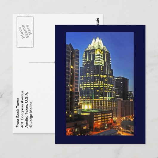 Frost Bank Tower, Austin, Texas, VS Briefkaart (Voorkant / Achterkant)