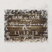 Frost Bite Barn Wood Rustieke Winter Save the Date Aankondigingskaart (Voorkant)