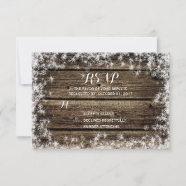Frost Bite Barn Wood Rustieke Winter Wedding RSVP