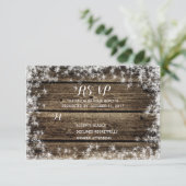 Frost Bite Barn Wood Rustieke Winter Wedding RSVP Kaartje (Staand voorkant)