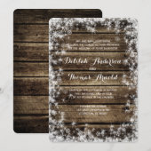 Frost Bite Barn Wood Winter Weduwen Uitnodiging (Voorkant / Achterkant)