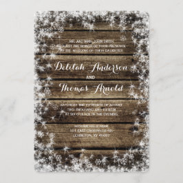 Frost Bite Barn Wood Winter Weduwen Uitnodiging