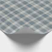 Frost Blue & Cream Snowflake Plaid Wrapping Paper Cadeaupapier (Hoek)