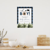 FROST Blue Flannel Pine Beer Baby shower Welkom Poster (Keuken)