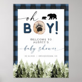 FROST Blue Flannel Pine Beer Baby shower Welkom Poster (Voorkant)