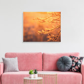 Frost Covered Branch in Morning Light Canvas Afdruk (Insitu (Woonkamer))