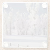 Frost Covered Trees and Fence, Colorado Glazen Onderzetter (Achterkant)