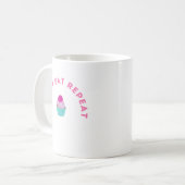 Frost Eet Herhaal Cupcake Ontwerp Koffiemok (Voorkant links)