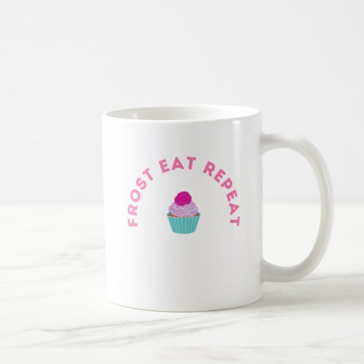 Frost Eet Herhaal Cupcake Ontwerp Koffiemok (Rechts)