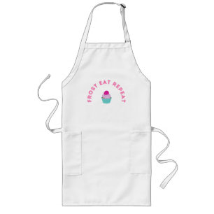 Frost Eet Herhaal Cupcake Ontwerp Lang Schort