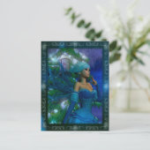 Frost Fae Winter Fantasy Digital Art Briefkaart (Staand voorkant)