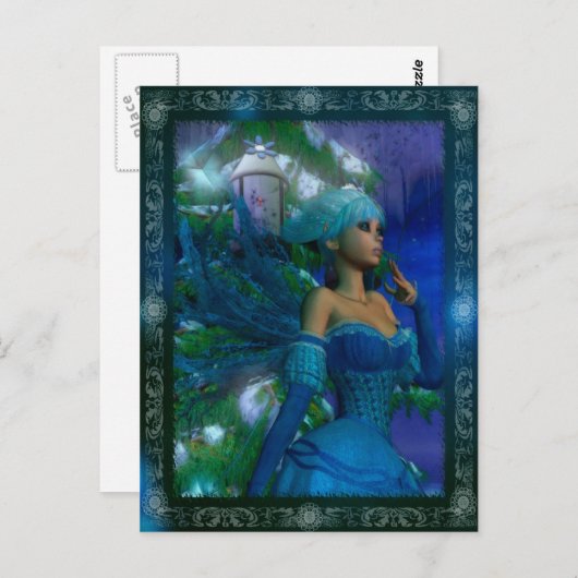 Frost Fae Winter Fantasy Digital Art Briefkaart (Voorkant / Achterkant)