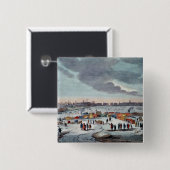 Frost Fair op de Theems bij de tempel Vierkante Button 5,1 Cm (Voorkant /achterkant)