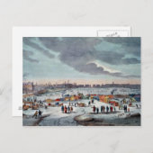 Frost Fair op de Theems in de buurt van de tempel Briefkaart (Voorkant / Achterkant)