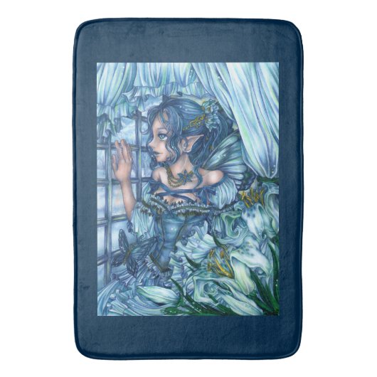 Frost Fairy Meisje's Uitzicht van een Sapphire Win Badmat (Voorkant Verticaal)