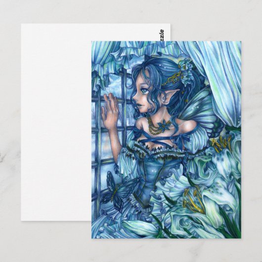 Frost Fairy Meisje's Uitzicht van een Sapphire Win Briefkaart (Voorkant / Achterkant)
