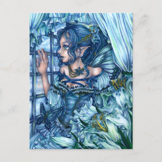 Frost Fairy Meisje's Uitzicht van een Sapphire Win Briefkaart (Voorkant)