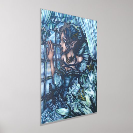 Frost Fairy Meisje's Uitzicht van een Sapphire Win Folie Afdrukken (Laagn)