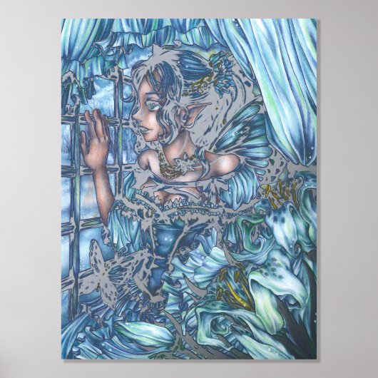 Frost Fairy Meisje's Uitzicht van een Sapphire Win Folie Afdrukken (Voorkant)