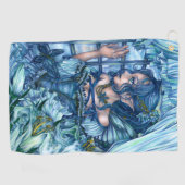 Frost Fairy Meisje's Uitzicht van een Sapphire Win Golfhanddoek (Horizontaal)