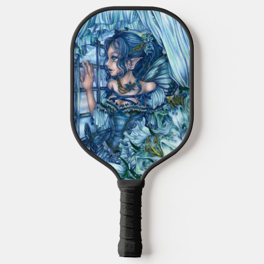 Frost Fairy Meisje's Uitzicht van een Sapphire Win Pickleball Paddle (Achterkant)