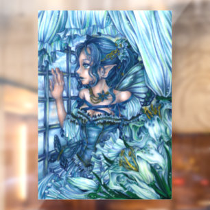 Frost Fairy Meisje's Uitzicht van een Sapphire Win Raamsticker