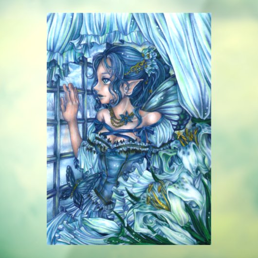 Frost Fairy Meisje's Uitzicht van een Sapphire Win Raamsticker (Vel 3)