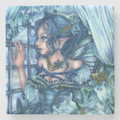 Frost Fairy Meisje's Uitzicht van een Sapphire Win Stenen Onderzetter (Voorkant)