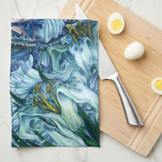 Frost Fairy Meisje's Uitzicht van een Sapphire Win Theedoek (Quarter Fold)