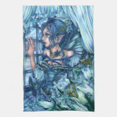 Frost Fairy Meisje's Uitzicht van een Sapphire Win Theedoek (Verticaal)