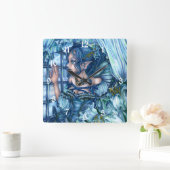 Frost Fairy Meisje's Uitzicht van een Sapphire Win Vierkante Klok (Huis)