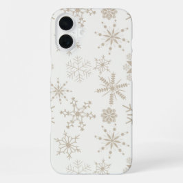 Frost & Flourish Sneeuwvlokken – Linnen iPhone 16 Plus Hoesje