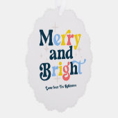 Frost & Glow Merry & Bright Retro Kerstfoto Ornament Kaart (Rechts)