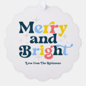Frost & Glow Merry & Bright Retro Kerstfoto Ornament Kaart (Voorkant)