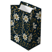 Frost & Gold Daisies Geschenktas Medium Cadeauzakje (Voorkant Gekanteld)