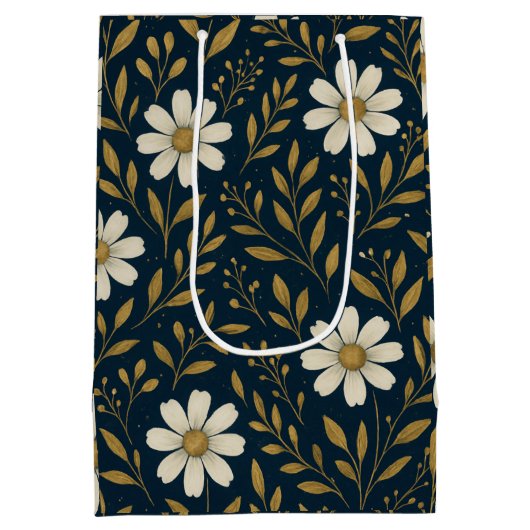 Frost & Gold Daisies Geschenktas Medium Cadeauzakje (Achterkant)