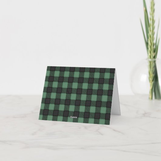 FROST Green Flannel Bear Pine Tree Thank You Card (Achterkant)