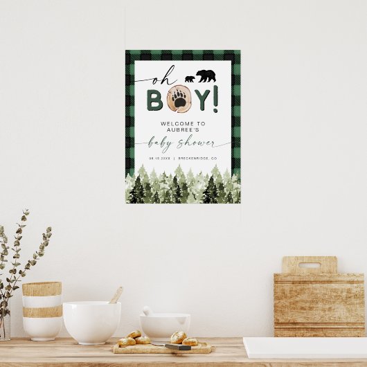 FROST Green Flannel Pine Beer Baby shower Welkom Poster (Keuken)