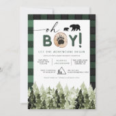 FROST Green Flannel Pine Beer Boy Baby shower Kaart (Voorkant)