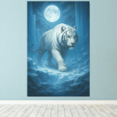  Frost King White Tiger – Majestic Icy Guardian Wa Canvas Afdruk (Insitu (Houten vloer))