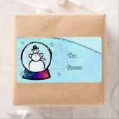 Frost Man Snow Wereldbol Folk Art GIFT Etiket (Insitu)