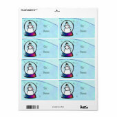 Frost Man Snow Wereldbol Folk Art GIFT Etiket (Full Sheet)