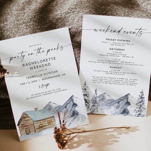 FROST Mountain Ski Cabin Bachelorette Itinerary Kaart