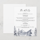 FROST Mountain Ski Winter Wedding Details Kaart (Voorkant / Achterkant)