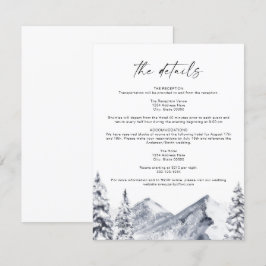 FROST Mountain Ski Winter Wedding Details Kaart