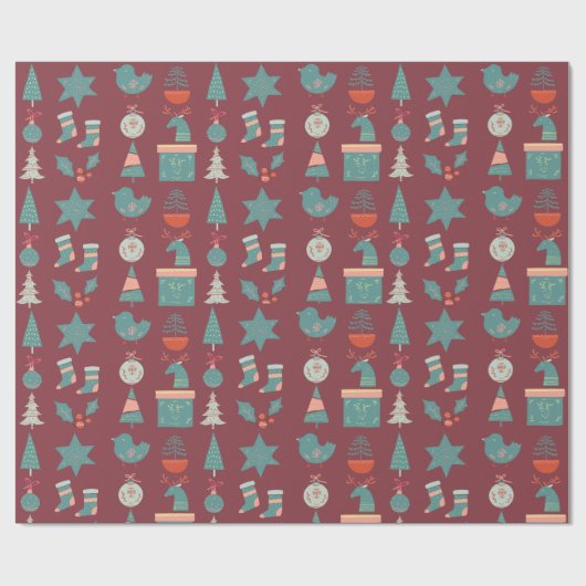 Frost Nordic Christmas Cadeaupapier (Vlak)