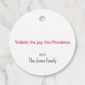 Frost Origami Kerstmis Bedankjes Labels (Achterkant)