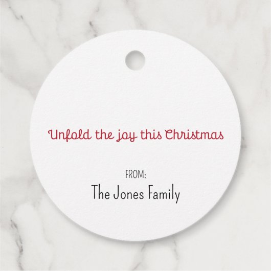 Frost Origami Kerstmis Bedankjes Labels (Achterkant)